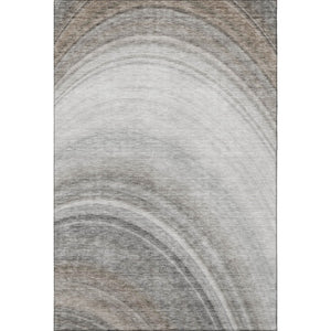 HomeRoots 8' X 10' Washable Ombre Area Rug in Gray, Ivory & Beige - UV Protected, Stain-Resistant, Stylish Decor 650312