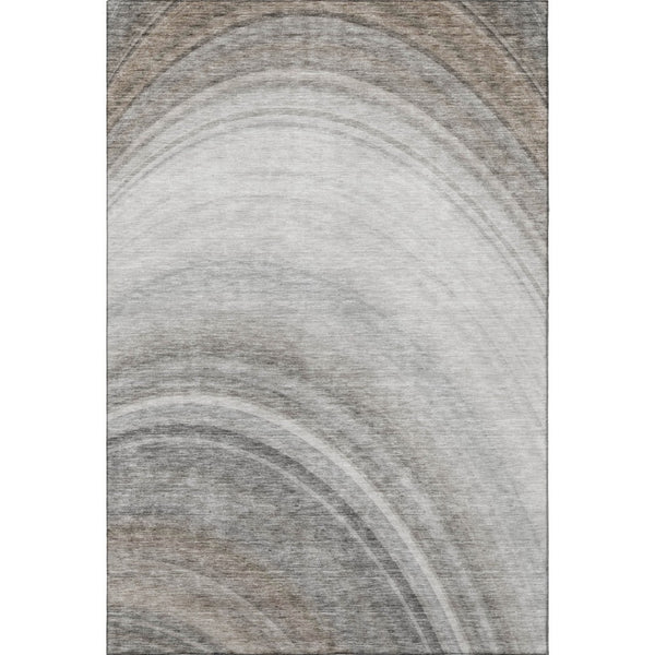 HomeRoots 8' X 10' Washable Ombre Area Rug in Gray, Ivory & Beige - UV Protected, Stain-Resistant, Stylish Decor 650312