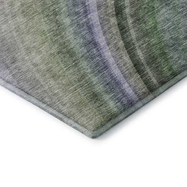 HomeRoots 8' Teal, Purple & Green Ombre Washable Area Rug - Durable, UV-Protected, Stain-Resistant Design! 650318