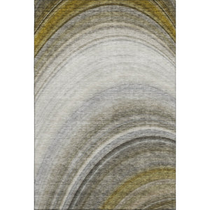 HomeRoots 8' X 10' Elegant Taupe Gold Gray Ombre Area Rug - Washable, UV Protected, Stain Resistant, Soft Feel 650324