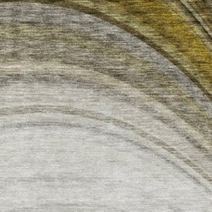 HomeRoots 8' X 10' Elegant Taupe Gold Gray Ombre Area Rug - Washable, UV Protected, Stain Resistant, Soft Feel 650324