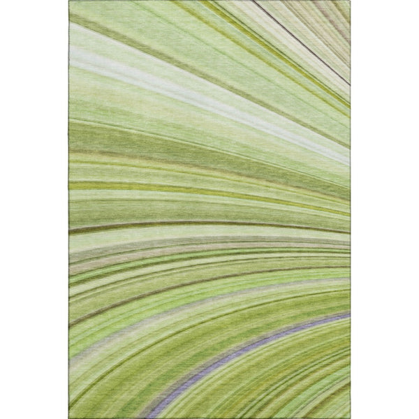 HomeRoots 8' X 10' Artichoke Green Abstract Area Rug with UV Protection, Washable & Durable for Busy Homes 650330