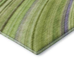 HomeRoots 8' X 10' Artichoke Green Abstract Area Rug with UV Protection, Washable & Durable for Busy Homes 650330