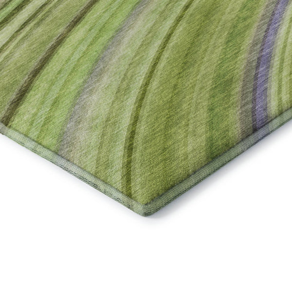 HomeRoots 8' X 10' Artichoke Green Abstract Area Rug with UV Protection, Washable & Durable for Busy Homes 650330