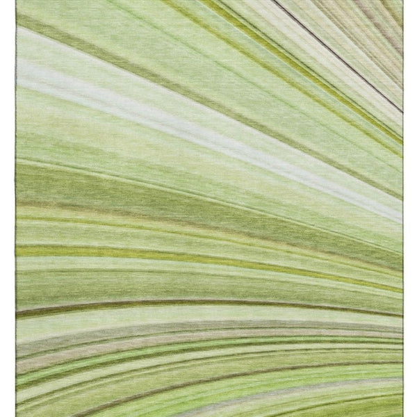 HomeRoots 8' X 10' Artichoke Green Abstract Area Rug with UV Protection, Washable & Durable for Busy Homes 650330