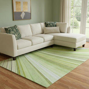 HomeRoots 8' X 10' Artichoke Green Abstract Area Rug with UV Protection, Washable & Durable for Busy Homes 650330