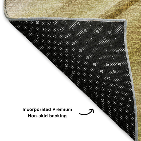 HomeRoots 10' Abstract Washable Area Rug in Beige, Blue & Ivory – UV Protected, Stain-Resistant, Durable Design 650338