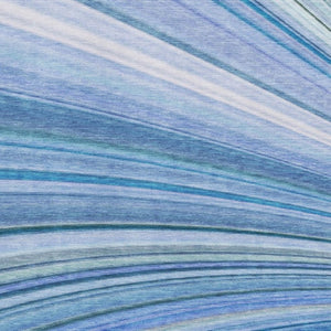 HomeRoots 5' X 8' Vibrant Blue Ivory Gold Abstract Washable Area Rug - UV Protected, Stain Resistant Design! 650340