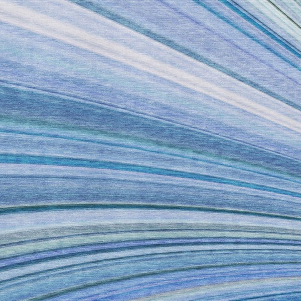 HomeRoots 5' X 8' Vibrant Blue Ivory Gold Abstract Washable Area Rug - UV Protected, Stain Resistant Design! 650340