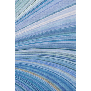 HomeRoots 10' Blue Ivory Gold Abstract Washable Area Rug - Durable, UV-Protected & Perfect for Family Spaces! 650344