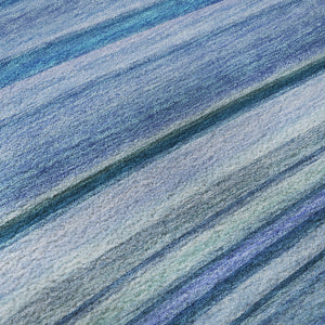 HomeRoots 10' Blue Ivory Gold Abstract Washable Area Rug - Durable, UV-Protected & Perfect for Family Spaces! 650344