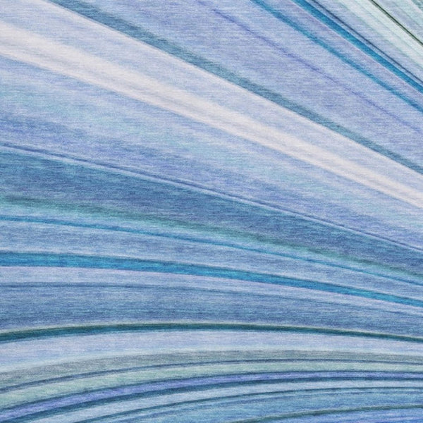 HomeRoots 10' Blue Ivory Gold Abstract Washable Area Rug - Durable, UV-Protected & Perfect for Family Spaces! 650344