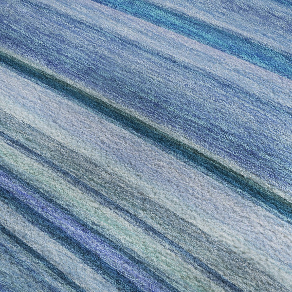 HomeRoots 10' Blue Ivory Gold Abstract Washable Area Rug - Durable, UV-Protected & Perfect for Family Spaces! 650344