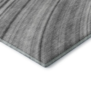 HomeRoots 5' X 8' Gray And Ivory Abstract Area Rug – Washable, UV-Protected, Durable for High-Traffic Spaces 650346