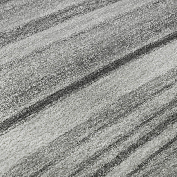 HomeRoots 5' X 8' Gray And Ivory Abstract Area Rug – Washable, UV-Protected, Durable for High-Traffic Spaces 650346