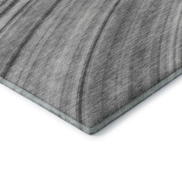HomeRoots 8' X 10' Gray and Ivory Abstract Washable Area Rug - Stain Resistant, UV Protected for Family Homes 650348