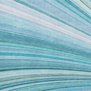 HomeRoots 9' X 12' Teal And Ivory Abstract Area Rug - Washable, UV Protected, Ideal for High-Traffic Spaces 650355