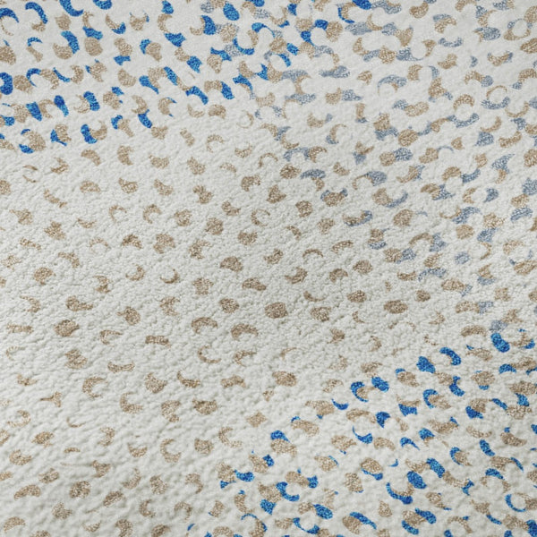 HomeRoots 9' X 12' Ivory And Blue Abstract Washable Area Rug - Durable, Stylish, UV-Protected for Busy Homes 650367