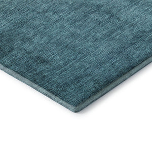 HomeRoots 8' Brown And Blue Ombre Round Rug - Durable, Washable, UV Protected for Modern Spaces & High Traffic Areas 650371