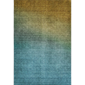 HomeRoots 10' Brown and Blue Ombre Washable Area Rug with UV Protection - Stylish, Durable, Kid & Pet Friendly! 650374
