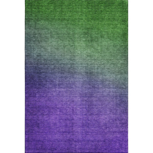 HomeRoots 5' X 8' Ombre Area Rug in Green & Purple – Soft, Washable, UV Protected, Ideal for High-Traffic Areas 650376