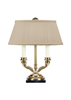 Wildwood Trevor Antique Brass Twin-Arm Candlestick Table Lamp — Vintage Patina, Sculptural Ambient Lighting (98) 65038