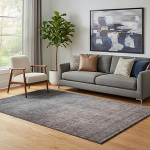 HomeRoots 5' X 8' Ombre Washable Area Rug - Stylish Gray to Brown Gradient with UV Protection for Homes 650382