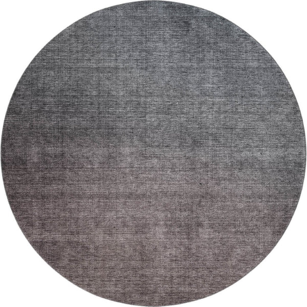 HomeRoots 8' Gray and Brown Ombre Round Rug - Stylish, Washable, UV-Protected, Perfect for High-Traffic Spaces 650383
