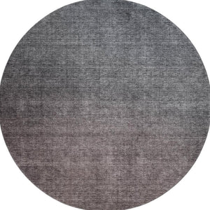 HomeRoots 8' Gray and Brown Ombre Round Rug - Stylish, Washable, UV-Protected, Perfect for High-Traffic Spaces 650383