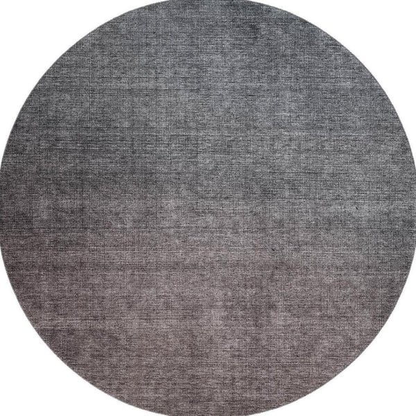 HomeRoots 8' Gray and Brown Ombre Round Rug - Stylish, Washable, UV-Protected, Perfect for High-Traffic Spaces 650383