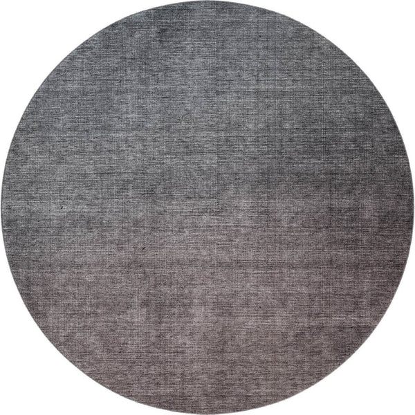 HomeRoots 8' Gray and Brown Ombre Round Rug - Stylish, Washable, UV-Protected, Perfect for High-Traffic Spaces 650383