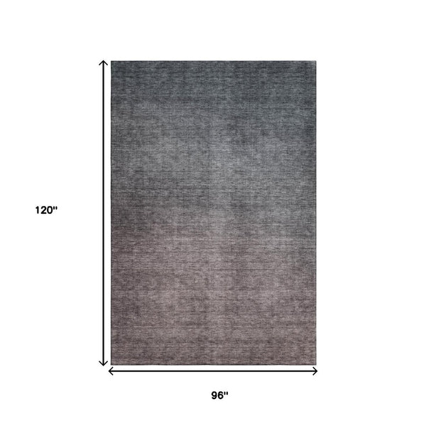 HomeRoots 8' X 10' Gray Ombre Area Rug - Washable, UV Protected & Stain Resistant for Modern Living Spaces 650384