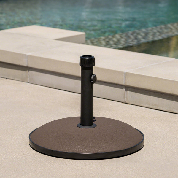 English Elm Christopher Knight Home® - UM-HOLDER concrete umbrella base 33 lbs for up to 5 ft umbrellas, durable iron support, stable outdoor anchor Brown 54757.00BRN