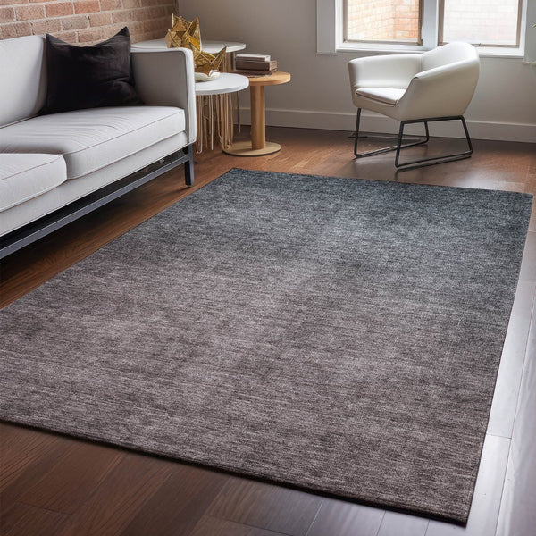HomeRoots 10' Gray and Brown Ombre Area Rug - Washable, UV Protected, Durable Design for High-Traffic Spaces 650386