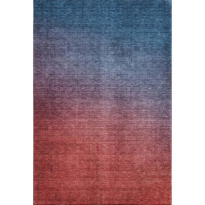 HomeRoots 10' Navy Blue & Red Ombre Washable Area Rug - UV Protected, Stain Resistant, Perfect for Families! 650392