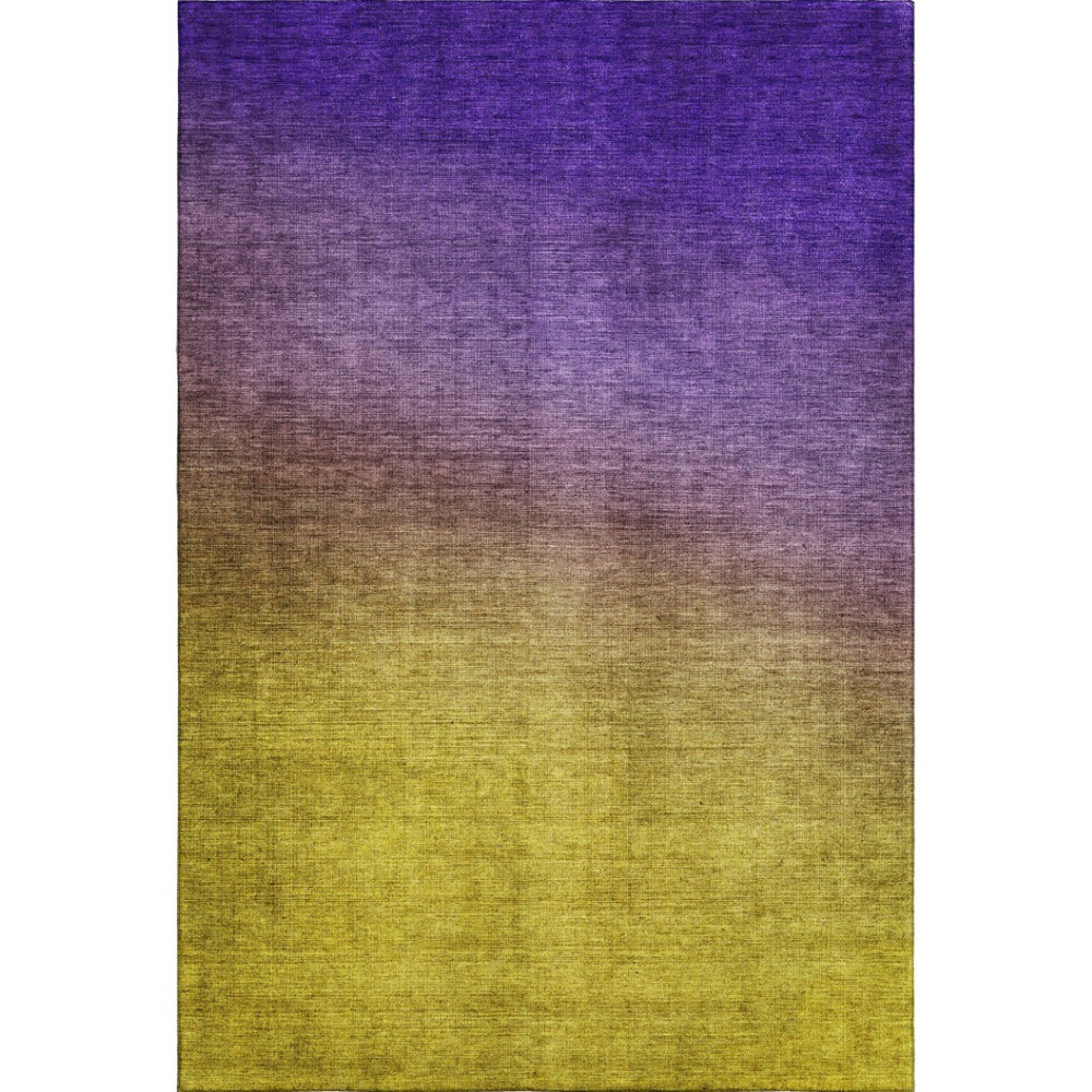 HomeRoots 5' X 8' Vibrant Purple Blue Gold Ombre Washable Area Rug with UV Protection for Stylish Spaces 650400