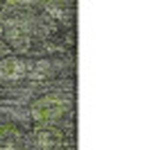HomeRoots 8' X 10' Artichoke Green Gray Ivory Abstract Area Rug - Washable, UV-Protected, Ideal for Active Homes 650414