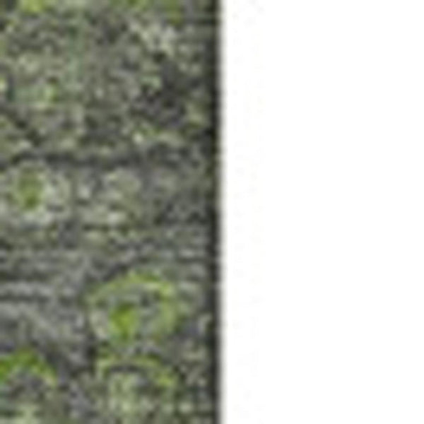 HomeRoots 8' X 10' Artichoke Green Gray Ivory Abstract Area Rug - Washable, UV-Protected, Ideal for Active Homes 650414