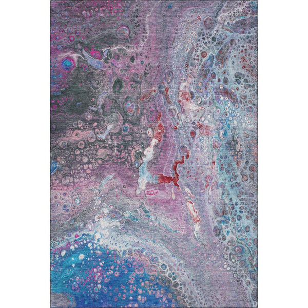 HomeRoots 8' X 10' Vibrant Abstract Washable Area Rug with UV Protection - Family & Pet-Friendly Design 650420
