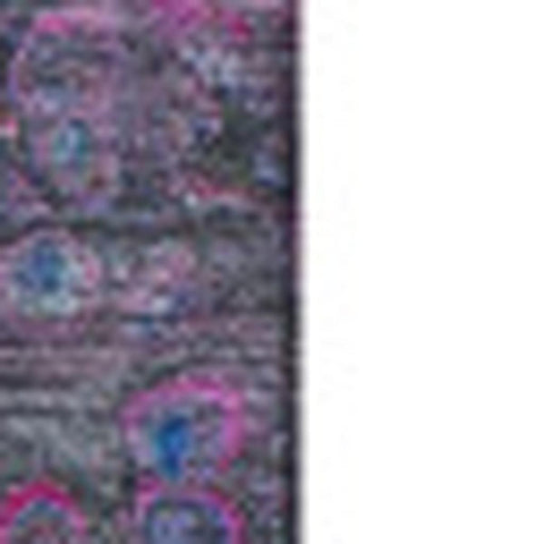 HomeRoots 9' X 12' Washable Abstract Area Rug in Blue, Pink & Purple - UV Protected for High-Traffic Spaces 650421