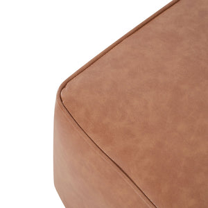 English Elm Upholstered Square Pu Leather Ottoman with Coil Spring Support for Modern Living Rooms N757P414087T