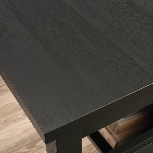 English Elm L-Shaped Desk In Sleek Black Finish - Space-Saving Design With Storage & Cable Management Features B356P402735