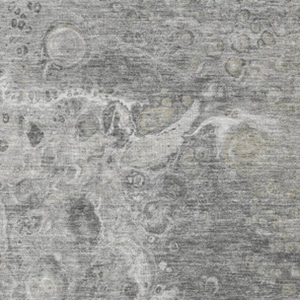 HomeRoots 10' X 14' Silver and Gray Abstract Area Rug - Stylish, Stain-Resistant, Washable, UV Protected Design 650434