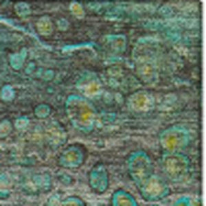 HomeRoots 8' X 10' Teal Gold Gray Abstract Washable Area Rug with UV Protection for Modern Homes & Durability 650438