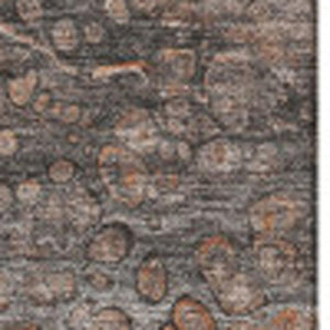 HomeRoots 5' X 8' Abstract Terra Cotta Ivory Gray Washable Area Rug with UV Protection for Modern Homes 650448