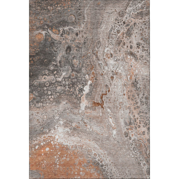 HomeRoots 8' X 10' Contemporary Terra Cotta Area Rug - Washable, UV-Resistant, Stylish, and Durable Design 650450