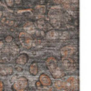 HomeRoots 9' X 12' Durable Terra Cotta Ivory and Gray Abstract Area Rug with UV Protection for Busy Homes 650451
