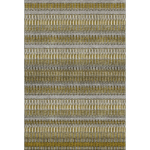 HomeRoots 10' X 14' Coffee Ivory Gray Striped Area Rug - Durable, Washable, UV-Protected for Busy Homes! 650470