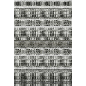 HomeRoots 8' X 10' Gray And Ivory Striped Washable Area Rug – Stain Resistant, UV Protected, Easy Care Design 650480