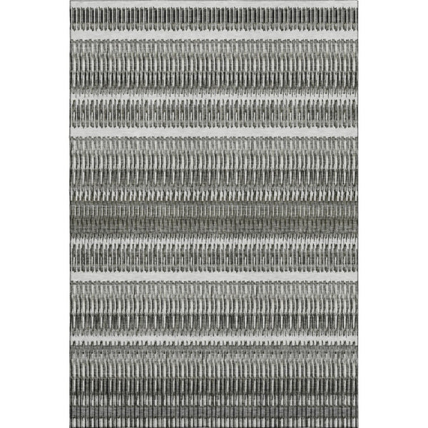 HomeRoots 10' Gray and Ivory Striped Washable Area Rug - UV Protected, Stain Resistant, Ideal for Busy Homes! 650482